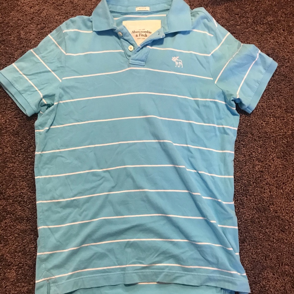 Abercrombie & Fitch men’s xxl blue striped polo